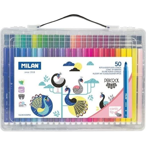 Milan Flamastry Peacock w walizce 50 kolorów MILAN