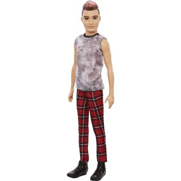 Lalka Barbie Mattel Fashionistas - Stylowy Ken, spodnie w czerwoną kratkę (DWK44/GVY29)