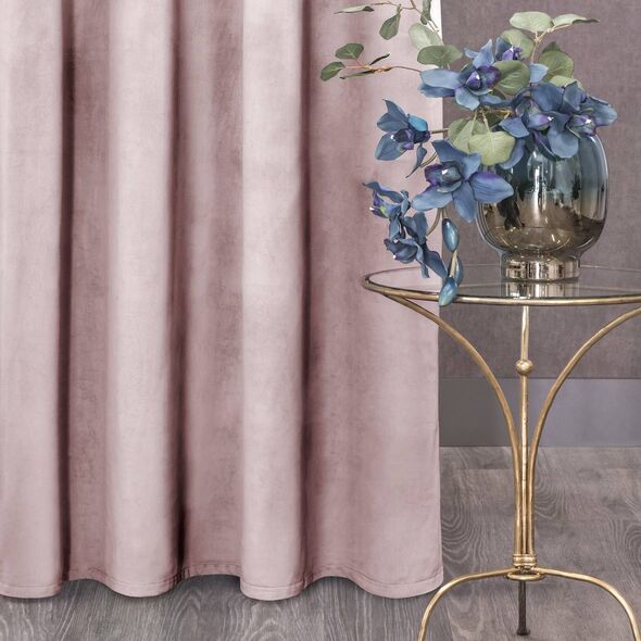 Eurofirany Zasłona Dekoracyjna Velvet Rosa Puder 140x250
