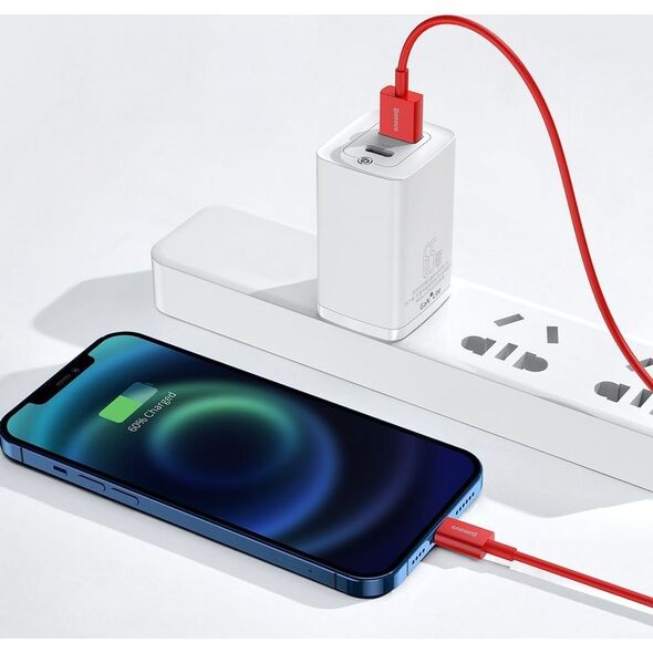 Kabel USB Baseus USB-A - Lightning 1 m Czerwony (BSU2661RED)