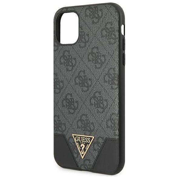 Guess Guess GUHCN61PU4GHBK iPhone 11 szary/grey hardcase 4G Triangle Collection