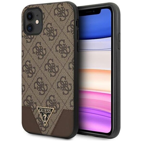 Guess Guess GUHCN61PU4GHBR iPhone 11 6,1" brązowy/brown hardcase 4G Triangle Collection