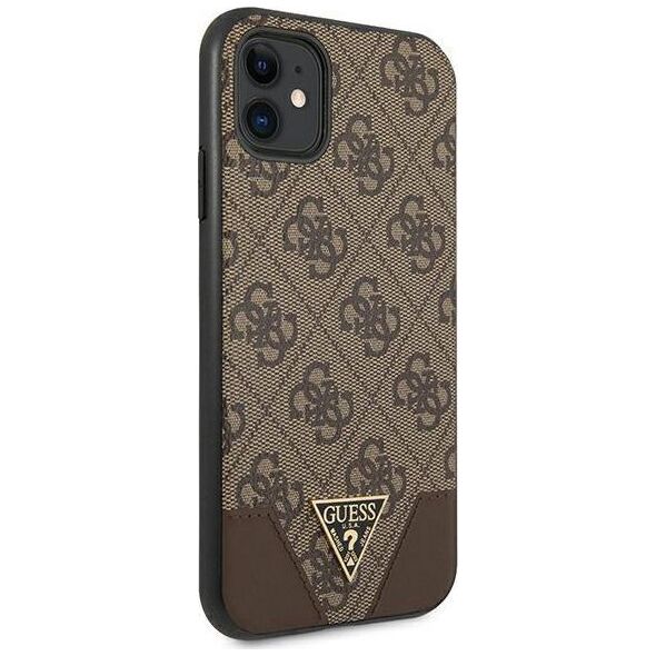 Guess Guess GUHCN61PU4GHBR iPhone 11 6,1" brązowy/brown hardcase 4G Triangle Collection