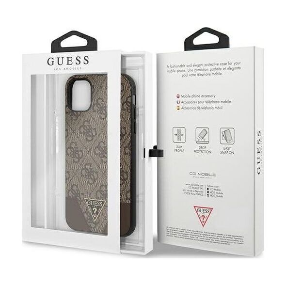 Guess Guess GUHCN61PU4GHBR iPhone 11 6,1" brązowy/brown hardcase 4G Triangle Collection