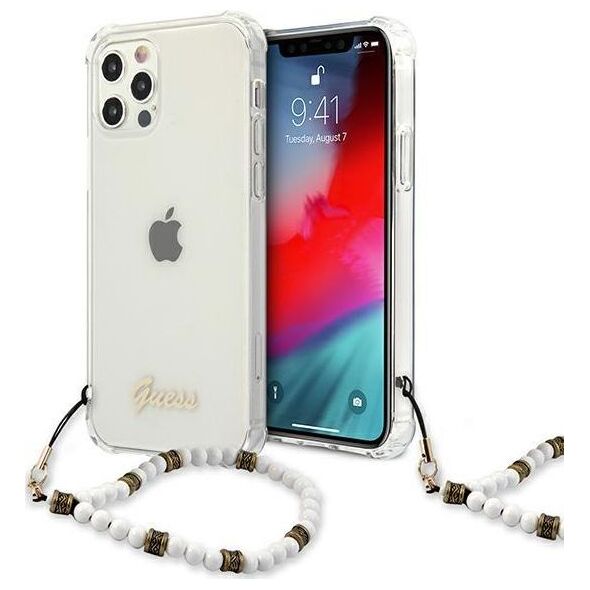 Guess Guess GUHCP12LKPSWH iPhone 12 Pro Max 6,7" Transparent hardcase White Pearl