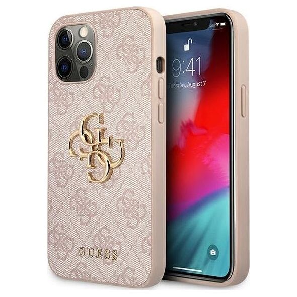 Guess Guess GUHCP12M4GMGPI iPhone 12/12 Pro 6,1" różowy/pink hardcase 4G Big Metal Logo