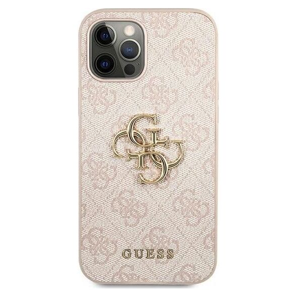 Guess Guess GUHCP12M4GMGPI iPhone 12/12 Pro 6,1" różowy/pink hardcase 4G Big Metal Logo