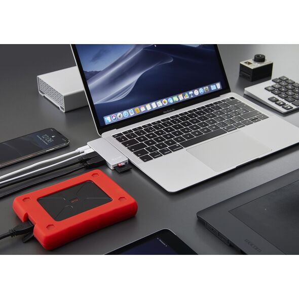 HUB USB LMP 1x SD 1x USB-C PD 1x microSD  + 3x USB-A 3.0 (LMP-USBC-BASEB-6P-S)