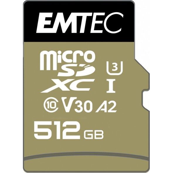 Karta Emtec Speedin Pro MicroSDXC 512 GB Class 10 UHS-I/U3 A2 V30 (ECMSDM512GXC10SP)