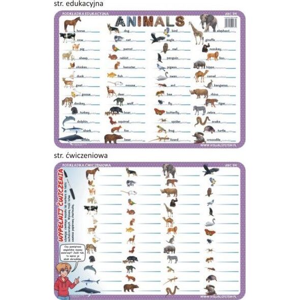 Visual System Podkładka ćwiczeniowa - Animals