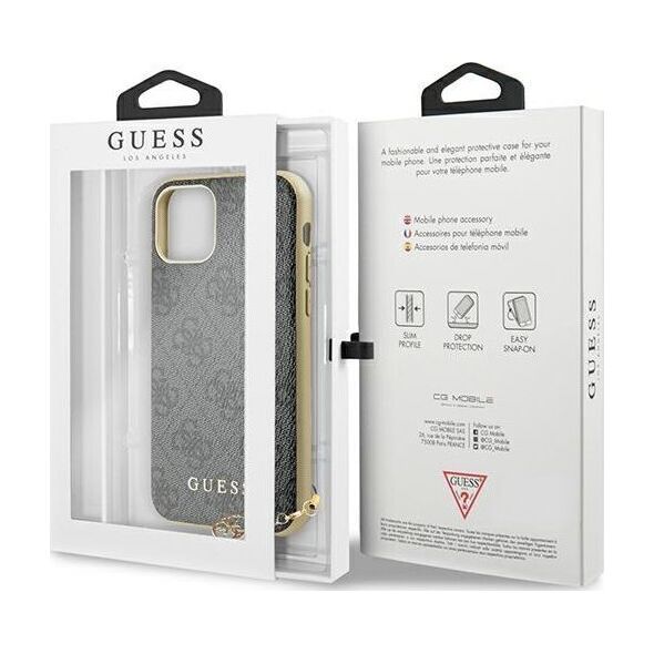 Guess Etui Guess GUHCN61GF4GGR Apple iPhone 11 grey/szary hard case 4G Charms Collection