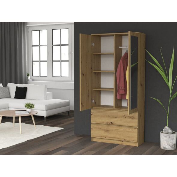 Topeshop SZAFA SS-90 LUSTRO - DĄB ARTISAN