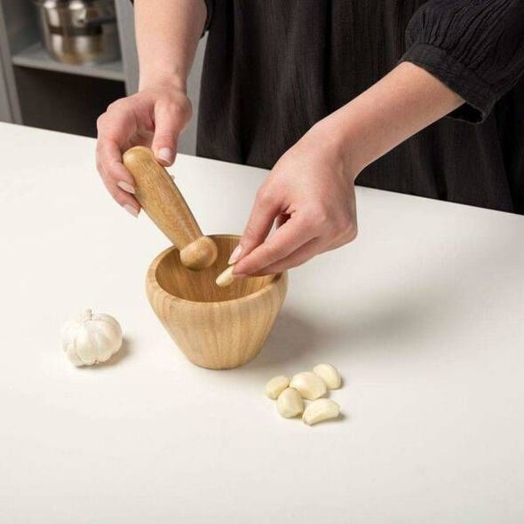 NAVA Moździerz drewniany BAMBUSOWY do ucierania przypraw pesto