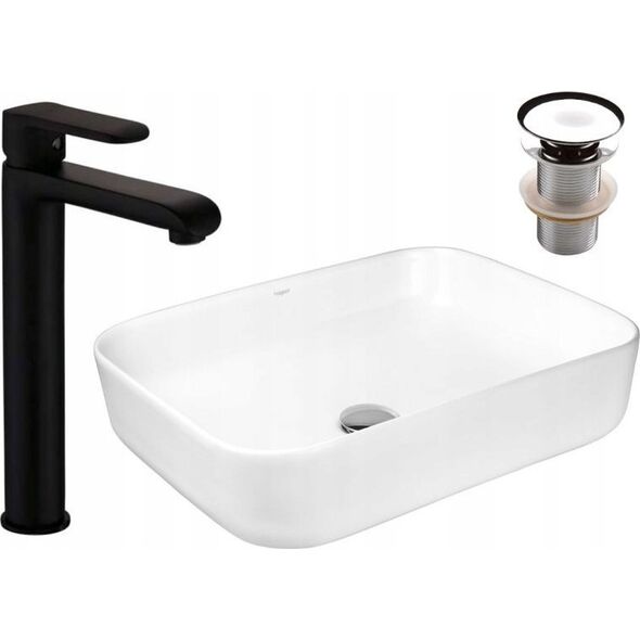 Bateria umywalkowa Invena INVENA SIROS BATERIA WYSOKA UMYWALKOWA CZARNA