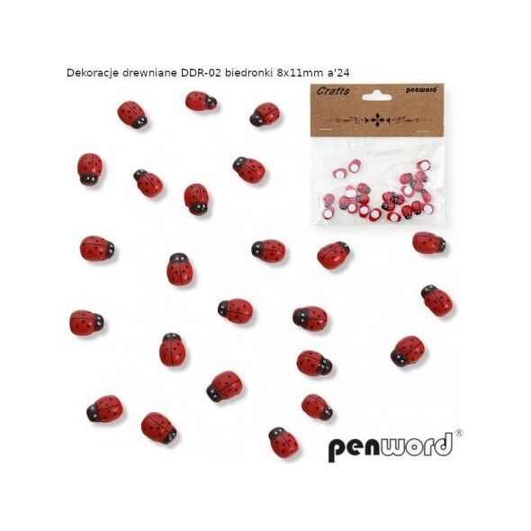 Penword DEKORACJE DREWNIANE DDR-02 BIEDRONKI 8x11mm a24 Penword