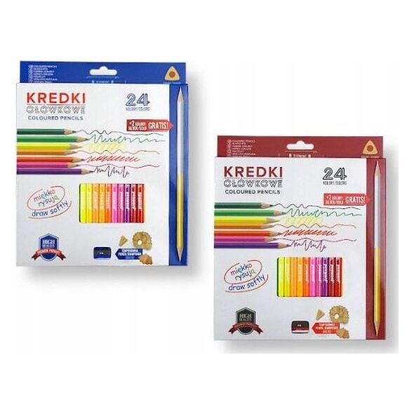 Penword Kredki ołówkowe PENWORD high quality trójkątne z temperówką 24+2kolory gratis Penword