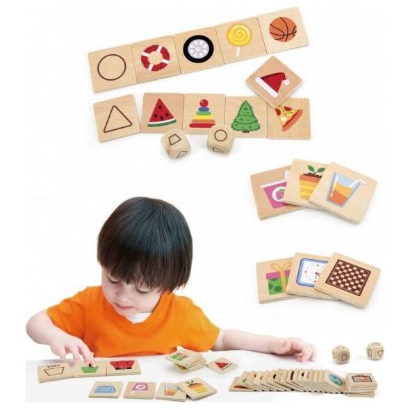 Viga Toys VIGA Gra Edukacyjna Drewniana Układanka Dopasuj Kształty 37 el.
