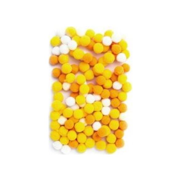 DP Craft Pompony poliestrowe DPCRAFT 1cm mix żółty, 120 szt. Dalprint