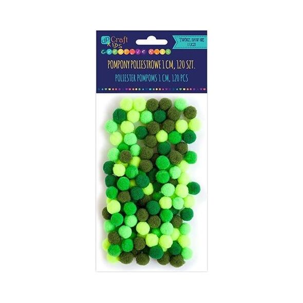 DP Craft Pompony poliestrowe DPCRRAFT 1cm mix zielony 120szt. Dalprint