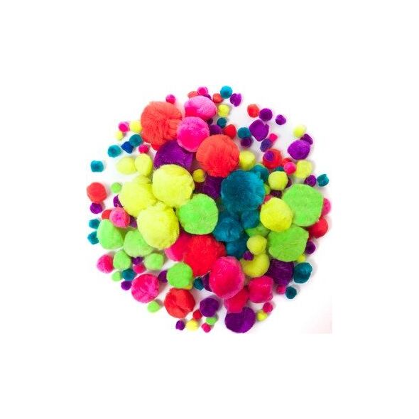 DP Craft Pompony akrylowe DPCRAFT mix neon 156szt. Dalprint