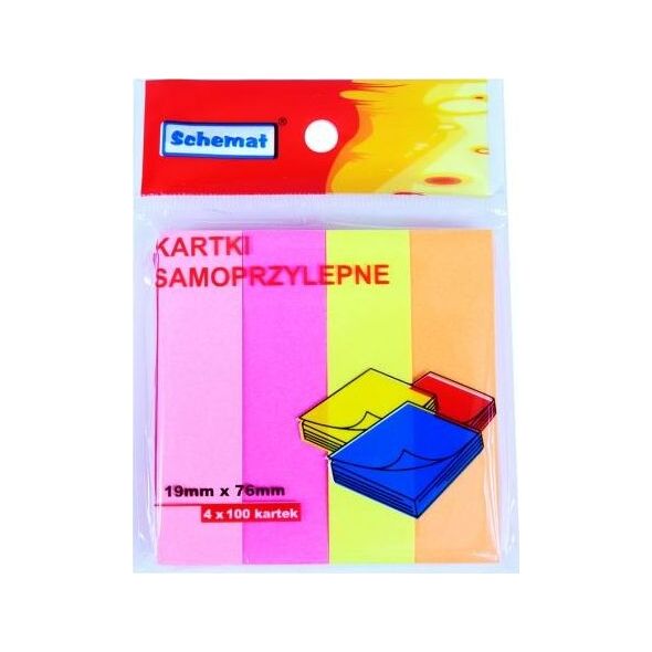 SCHEMAT Kartki samoprzylepne SCHEMAT 0762 Rozmiar: 19 x 76mm Schemat