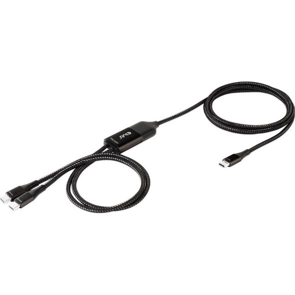 Adapter AV Club 3D Kabel do ładowania Club3D USB typu C, kabel do ładowania Y do 2x USB typu C maks. 100 W, 1,83 m / 6 stóp M / M