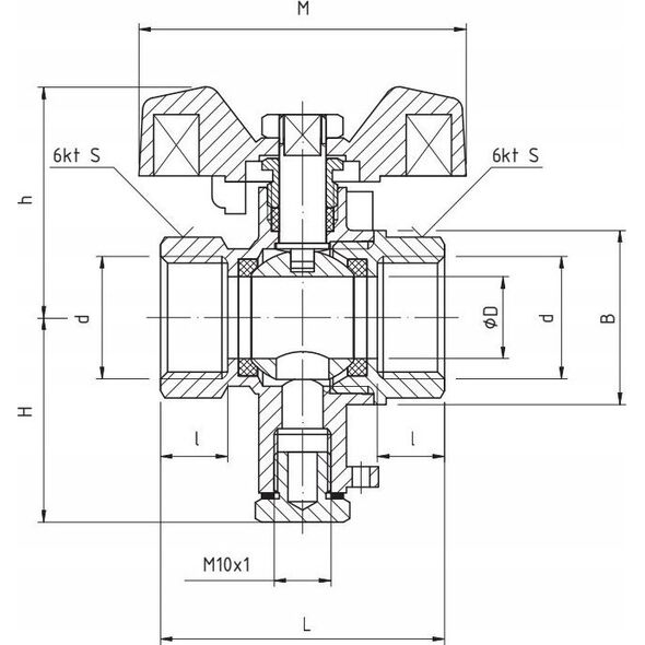 Perfexim PHA-002C ZAWOR KUL.Z PRZYL. PN30 M10x1 3/4 WW MOT