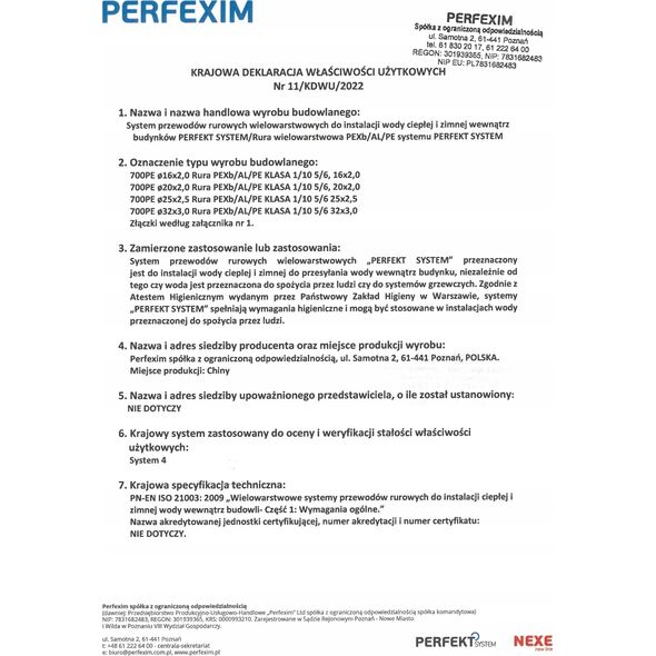 Perfexim 73C PERFEKT SYS. TROJNIK ZAPRAS. TYP U 16x20x16