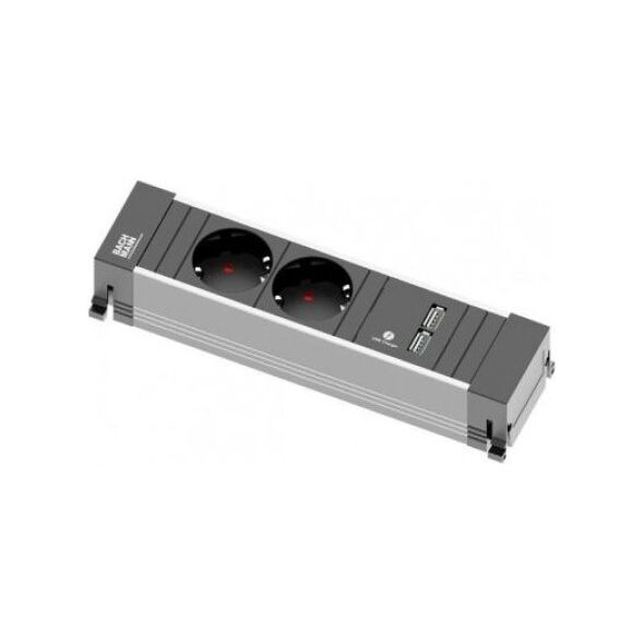 Listwa zasilająca Bachmann Power Frame 2 gniazda czarna