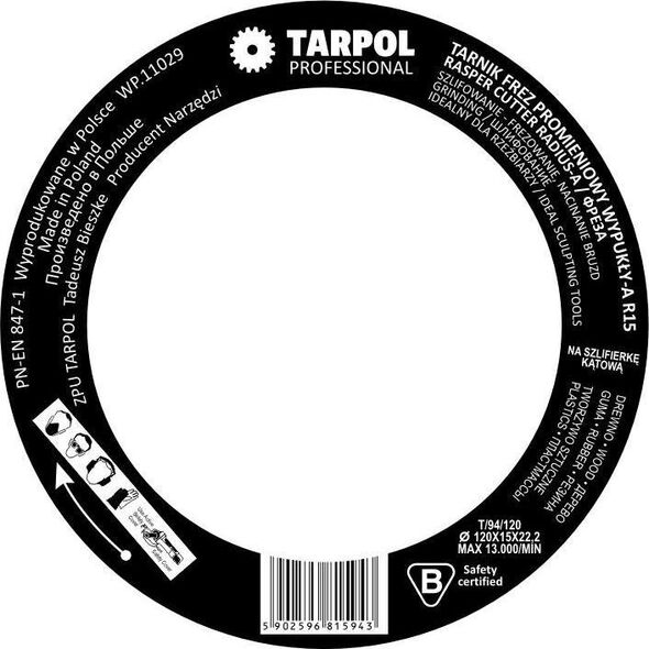 Tarpol TARPOL TARNIK PROMIENIOWY-A 120/15mm T-94 WYPUKŁY R15 TT94