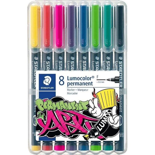 Staedtler Foliopis Lumocolor ART F wodoodporny 8 kolorów