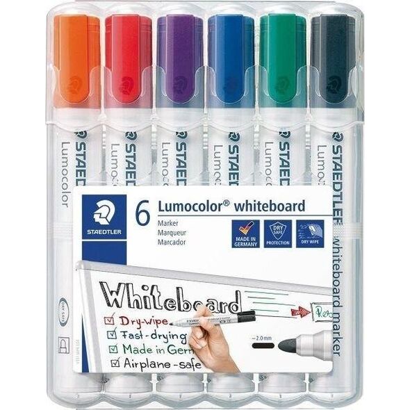 Staedtler Marker Lumocolor do białych tablic 6 kolorów