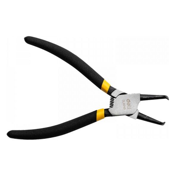 Deli Tools Szczypce Segera wewnętrzne, wygięte 7" żółte