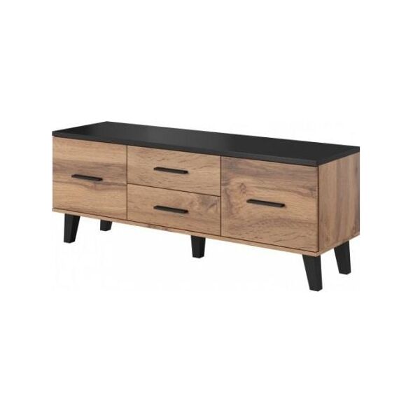 Cama Meble RTV LOTTA 140 2D2S wotan + czarny mat