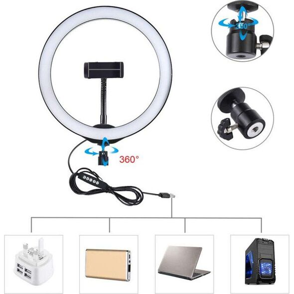 Puluz Puluz Statyw 1.1 m z oświetleniem RGBW LED 26cm vlog / stream / smartfon PKT3044