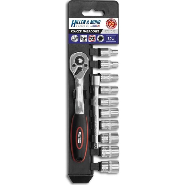 Dedra KLUCZE NASADOWE 1/4"" KPL.12SZT 17L1012 DEDRA