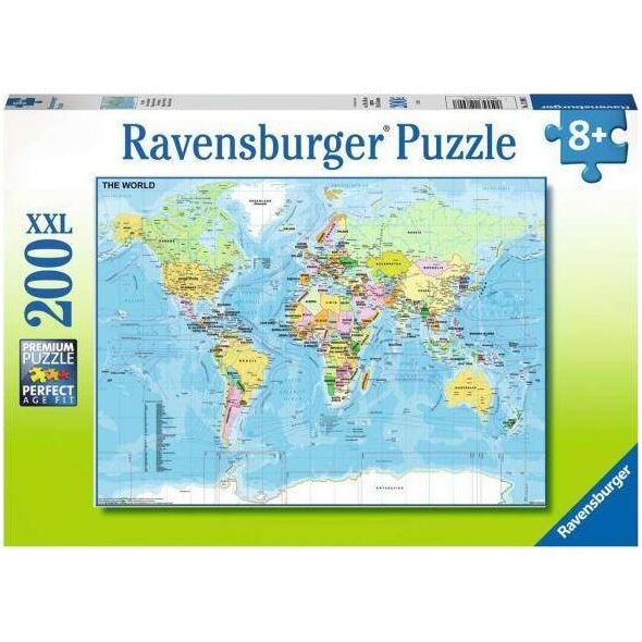 Ravensburger Puzzle 200 Mapa świata XXL