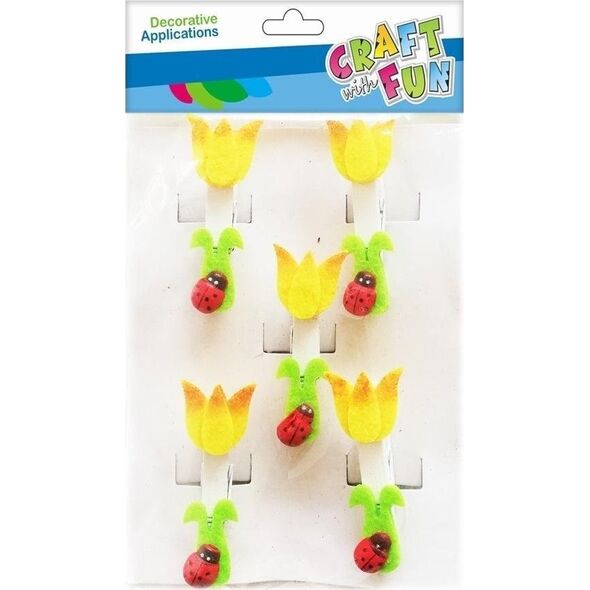 Craft with Fun OZDOBA DEK DREW SPINACZ KWIA/BIE 5SZT CF 12/144