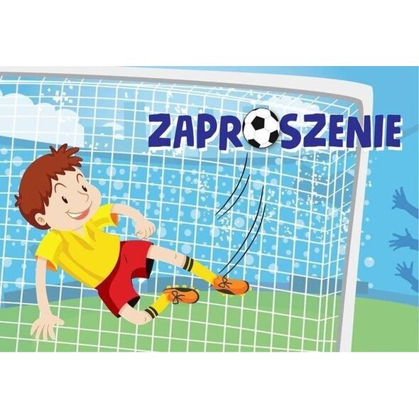 KUKARTKA Zaproszenie ZZ-069 Piłkarz, bramka (5 szt.)