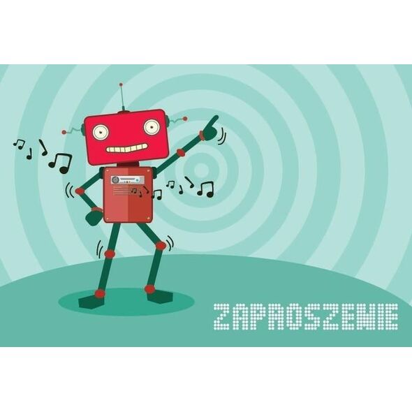 KUKARTKA Zaproszenie ZZ-061 Robot (5 szt.)
