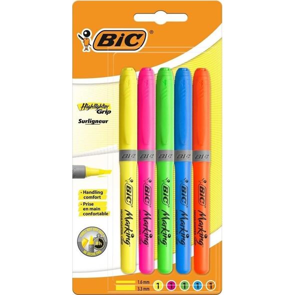 Bic ZAKRESLACZ 5KOL GRIP BC B/C