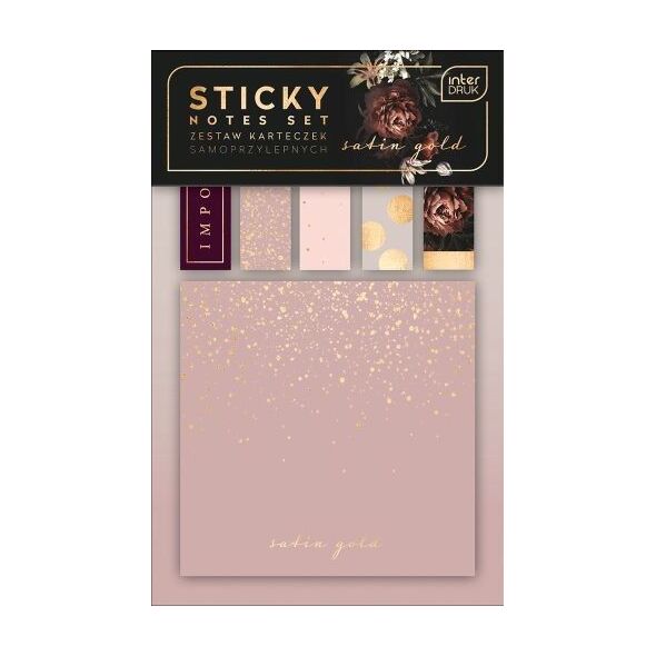 Interdruk Zestaw karteczek samoprzylepnych Satin Gold mix