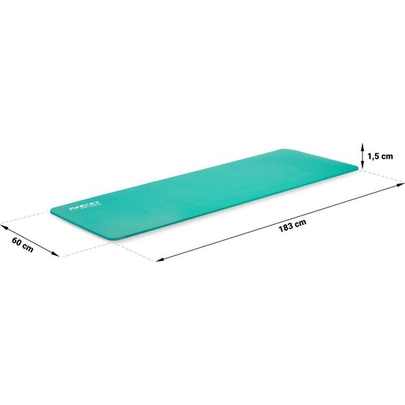 Neo-Sport Mata treningowa NS-923 183 cm x 60 cm x 1.5 cm zielona