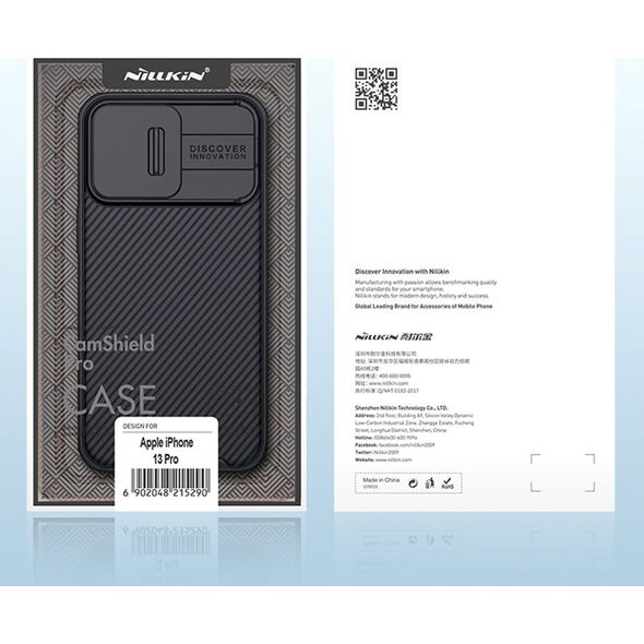 Nillkin Nillkin Camshield Pro Case Pancerne Etui Pokrowiec Osłona Na Aparat Kamerę Iphone 13 Pro Max Czarny