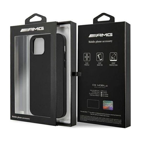 Mercedes AMG AMHCP12LDOLBK iPhone 12 Pro Max 6,7" czarny/black hardcase Leather Hot Stamped