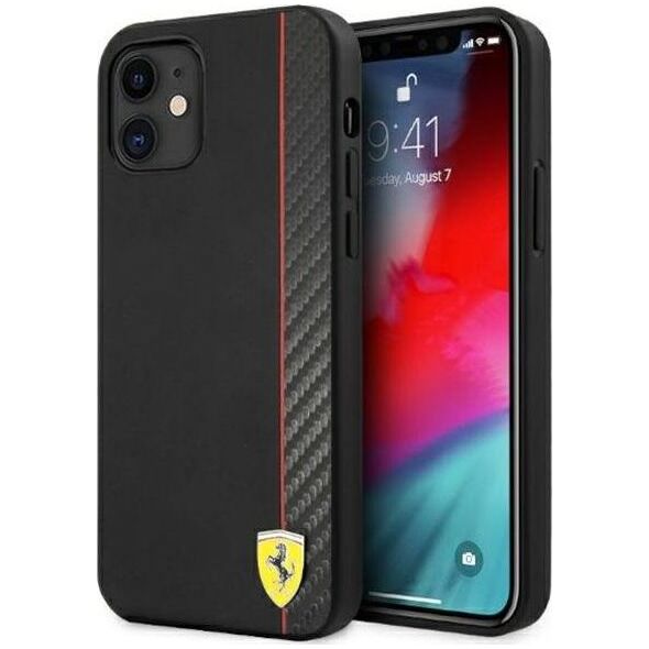Ferrari Ferrari FESAXHCP12SBK iPhone 12 mini 5,4" czarny/black hardcase On Track Carbon Stripe