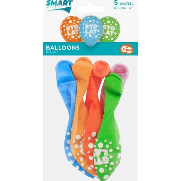 GoDan Balony Sto Lat, 12"/5szt.