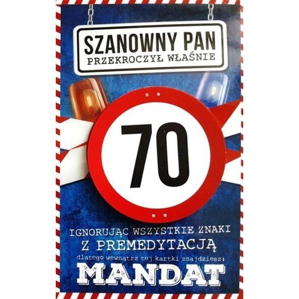 Yeku Karnet Urodziny 70 męskie JCX - 017