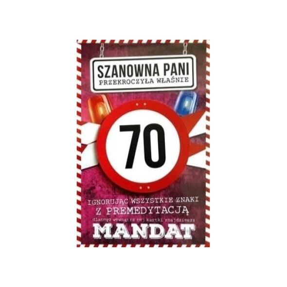 Yeku Karnet Urodziny 70 damskie JCX - 018