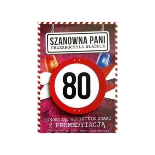 Yeku Karnet Urodziny 80 damskie JCX - 020